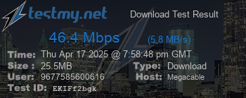 Speed Test Result