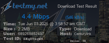 Speed Test Result