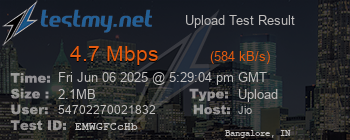 Speed Test Result
