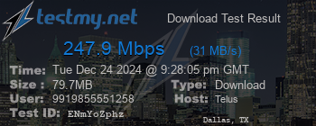 Speed Test Result