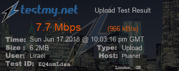 Speed Test Result