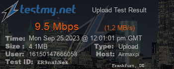 Speed Test Result