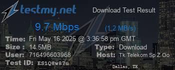 Speed Test Result