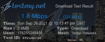 Speed Test Result