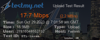 Speed Test Result