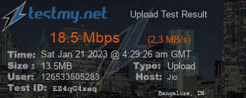 Speed Test Result