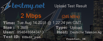 Speed Test Result