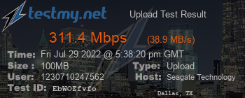 Speed Test Result