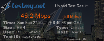 Speed Test Result