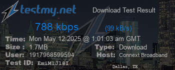 Speed Test Result