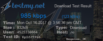 Speed Test Result