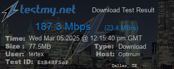 Speed Test Result