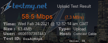 Speed Test Result