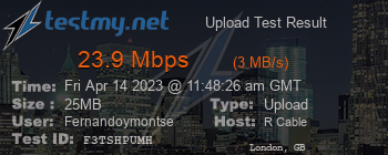 Speed Test Result