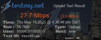 Speed Test Result