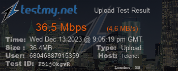 Speed Test Result