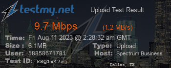 Speed Test Result