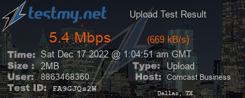 Speed Test Result