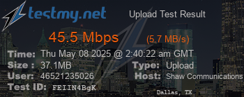 Speed Test Result