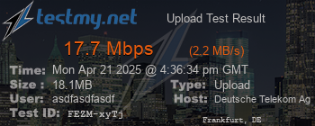 Speed Test Result
