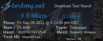 Speed Test Result