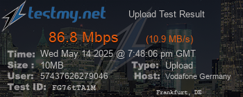 Speed Test Result