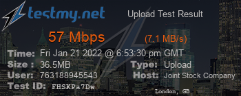 Speed Test Result