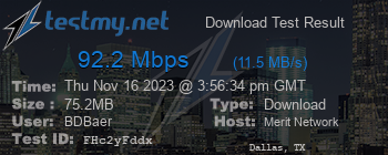 Speed Test Result