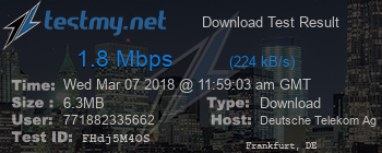 Speed Test Result