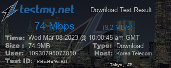 Speed Test Result