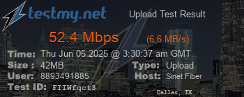 Speed Test Result