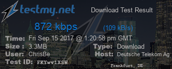 Speed Test Result