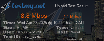 Speed Test Result