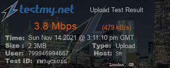 Speed Test Result