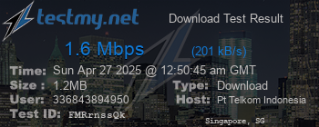 Speed Test Result