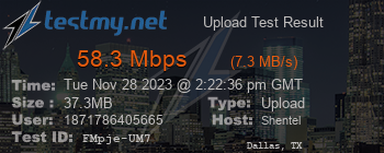 Speed Test Result