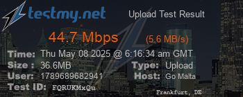 Speed Test Result