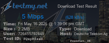 Speed Test Result