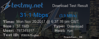 Speed Test Result