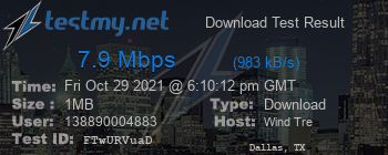 Speed Test Result