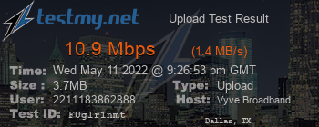 Speed Test Result