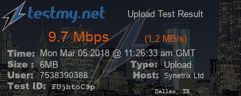 Speed Test Result