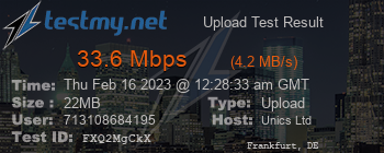 Speed Test Result