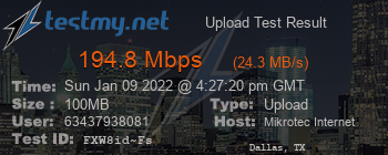 Speed Test Result