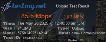 Speed Test Result