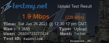 Speed Test Result