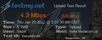 Speed Test Result