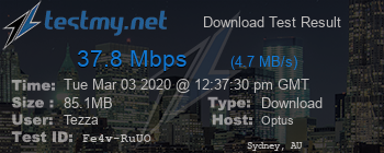 Speed Test Result