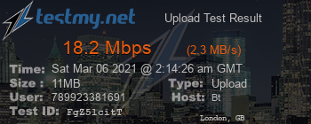 Speed Test Result