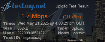 Speed Test Result